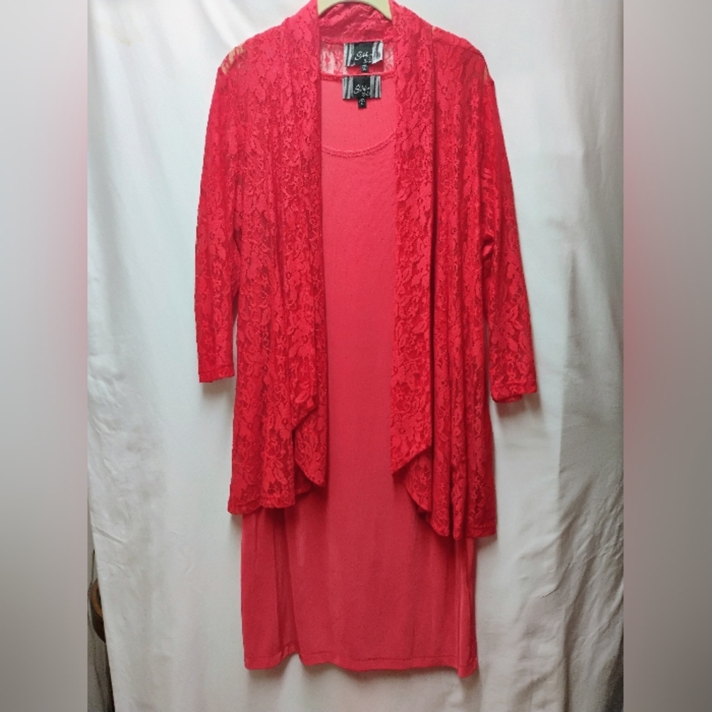 Slinky Brand Red Lace Dress
